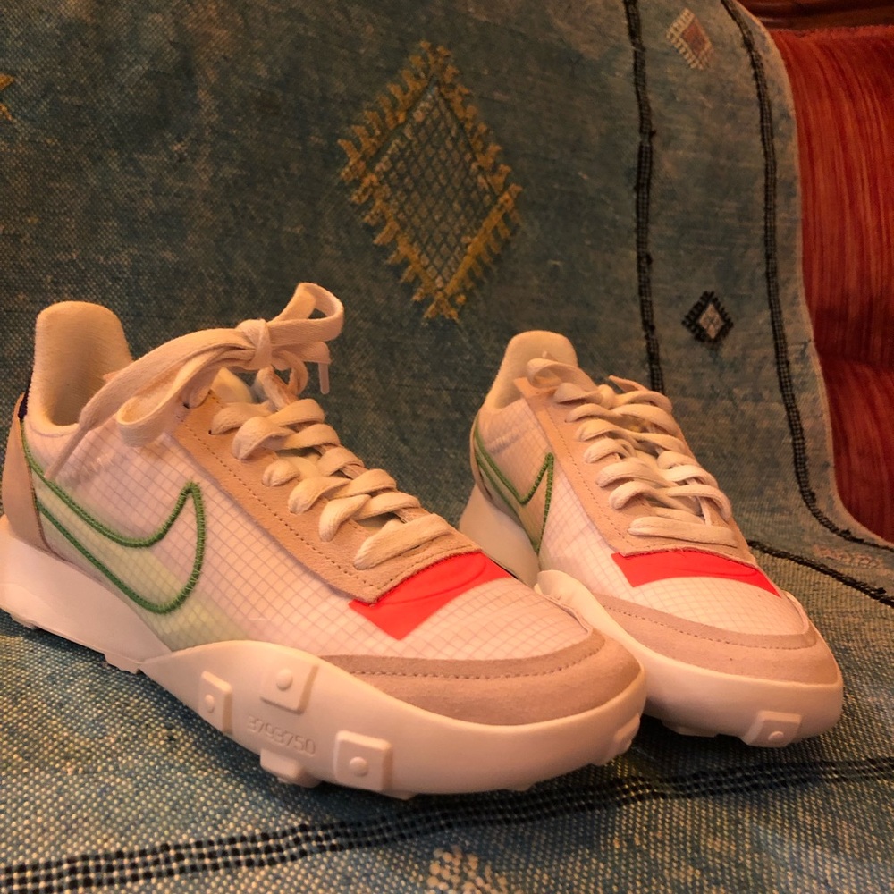 NEW White Florescent Waffle Sole Nikes